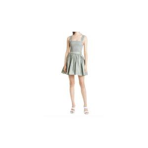 ALICE + OLIVIA Barrett Sage Green Smocked Mini Dress